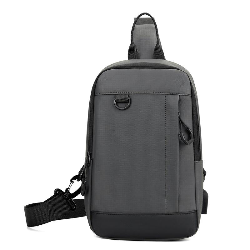 

Men s Crossbody Bag Large Capacity Chest Bag Water-Repellent Shoulder Bag серый