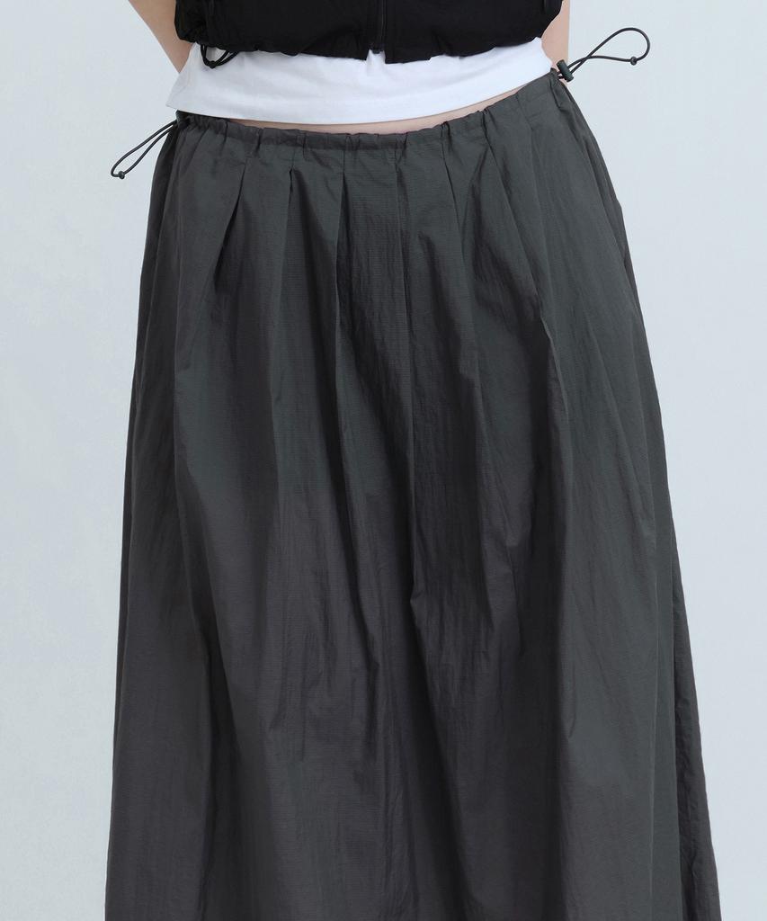 Musinsa Standard Woman Women'S Sheer Nylon Pleated Long Skirt [Gray]