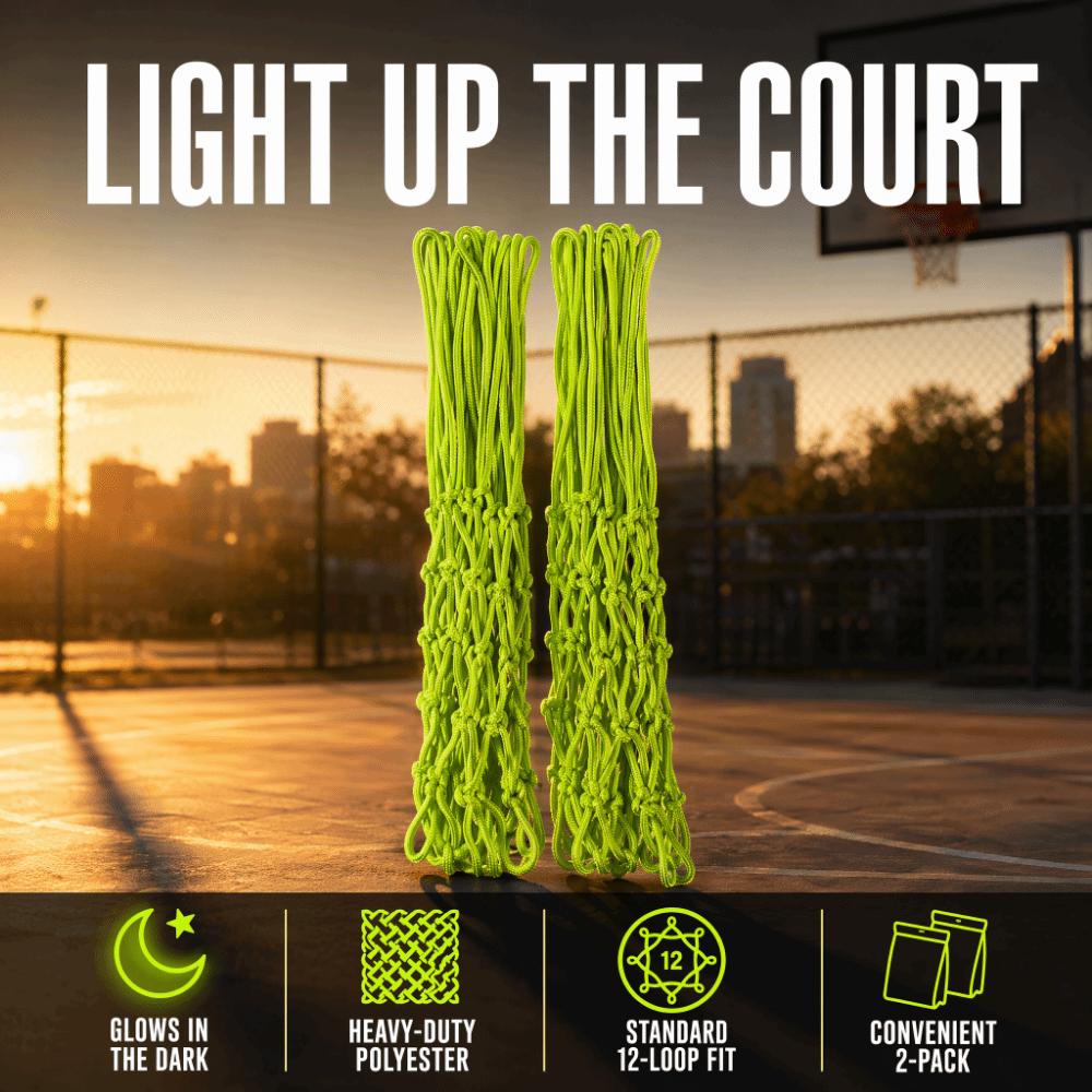 2pcs All Weather Basketball Mesh Knotted Shooting Pocket Basketball Mesh Replacement Outdoor Court