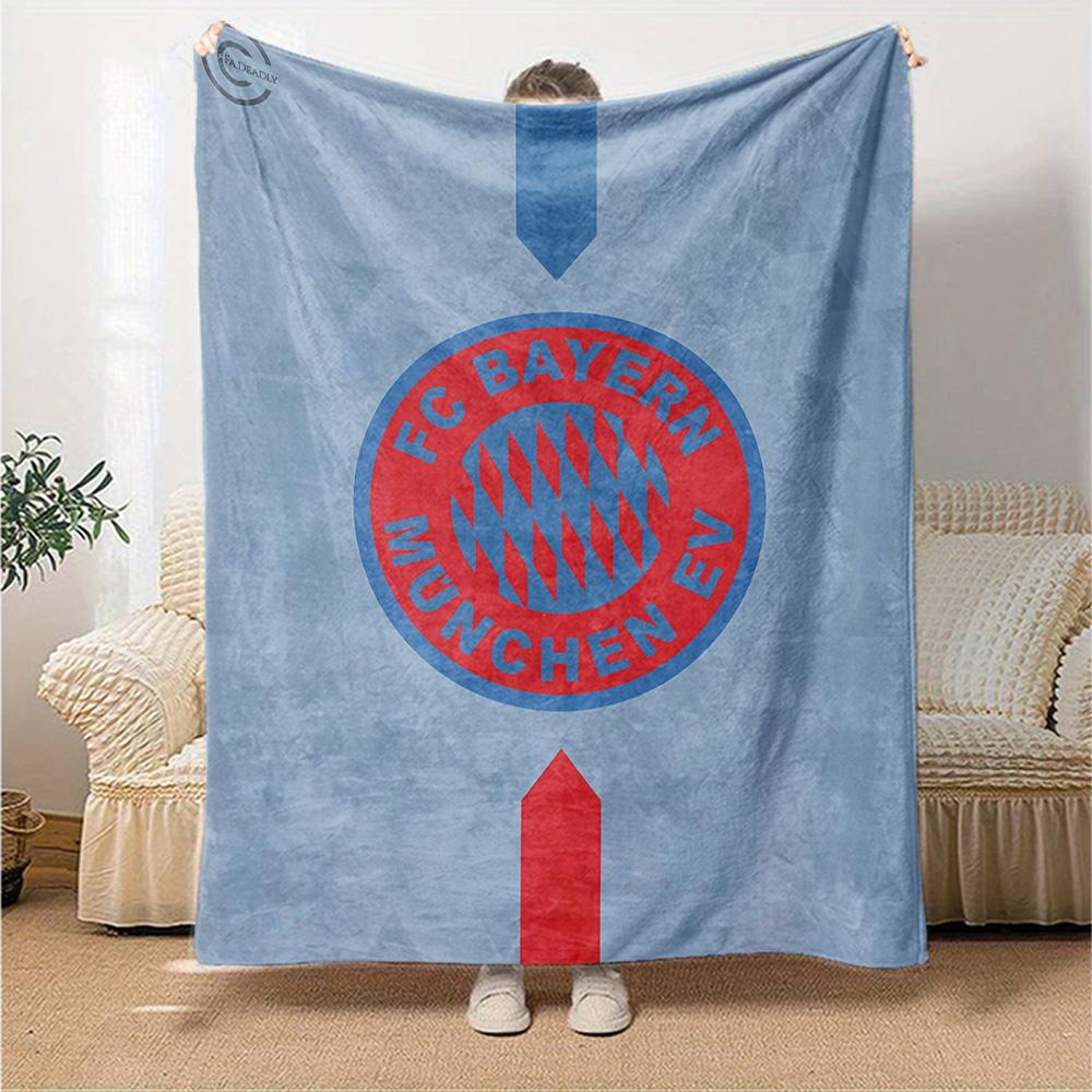Bayern Munich Crest Blanket Warmthful Decor Perfect for Chair Bed Office Chair All-Season Use Stylish Decor Suitable for Gifting Relatives and Friends