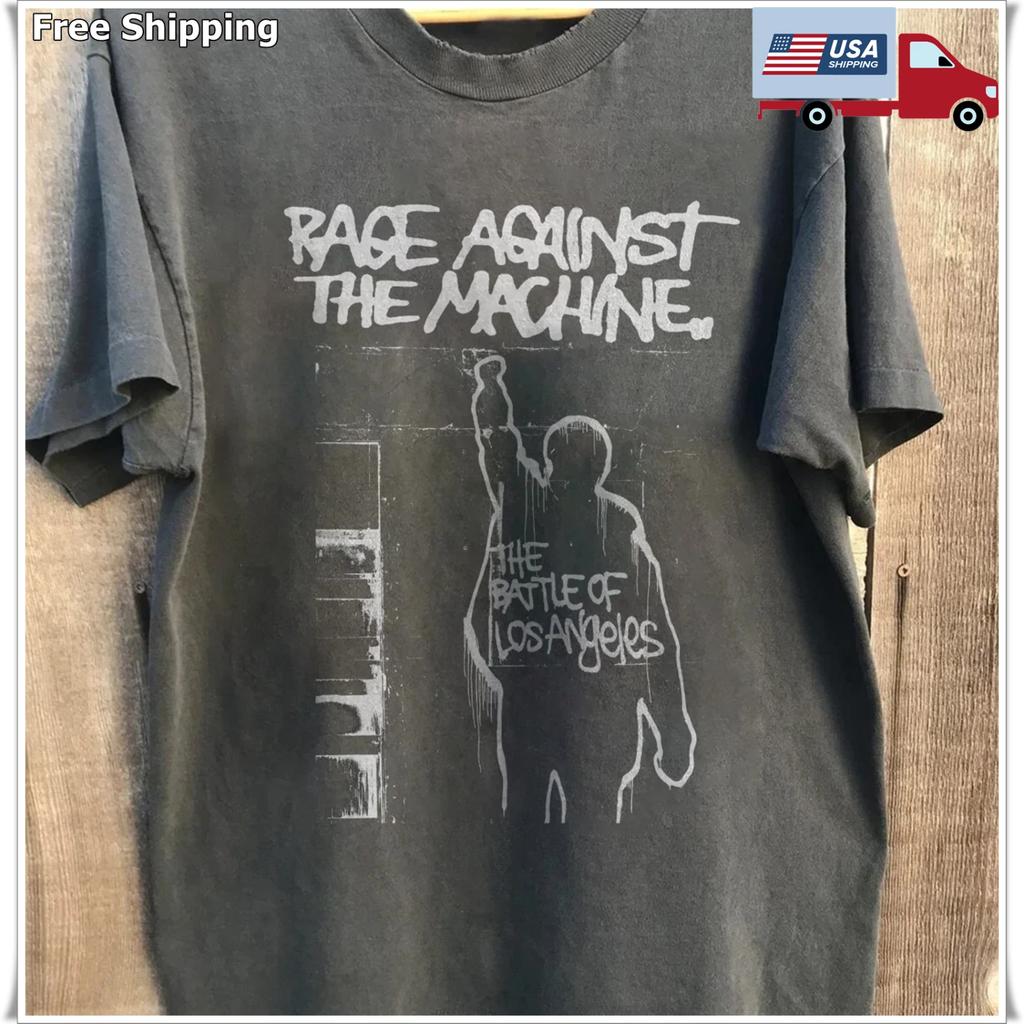 Rage Against The Machine The Battle Unisex Charcoal T-shirt, Size S-