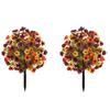 2pc Artificial Flower Garden Stakes for Outdoor Yard Decoration Durable Plastic Stem with Realistic Floral Design for Autumn Seasonal Display