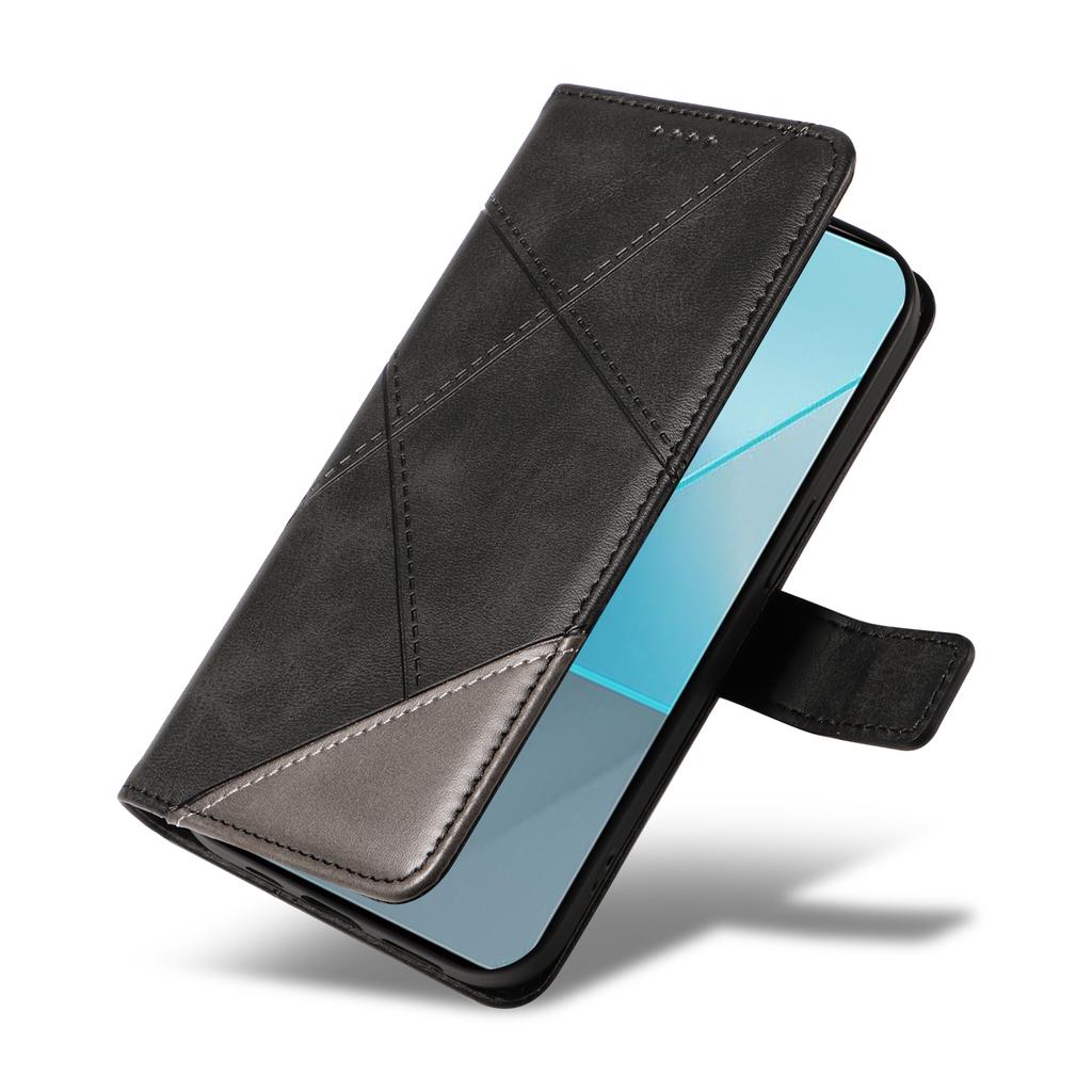 For Xiaomi Poco X6 5G/Redmi Note 13 Pro 5G Case Protective Geometric Line Leather Phone Cover