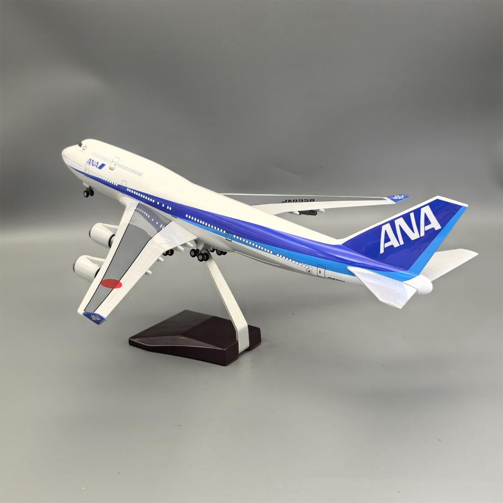 Sale 1:150 Resin ABS Material 47cm 747 B747 ANA Japan Airlines Plane Model Airplane With Wheels & Led Light Aircraft Models Deco