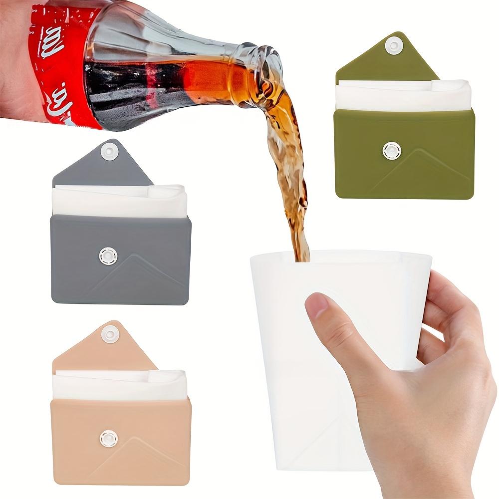 1 Stück Outdoor Reise Faltbarer Silikon Wasserbecher mit Aufbewahrungstasche Flexibler Reisebehälter für Zuhause Outdoor Camping Wandern Geschenk