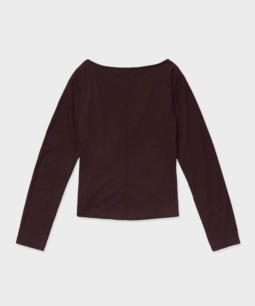 TTUDEMENT Twist Jersey Blouse_Brown