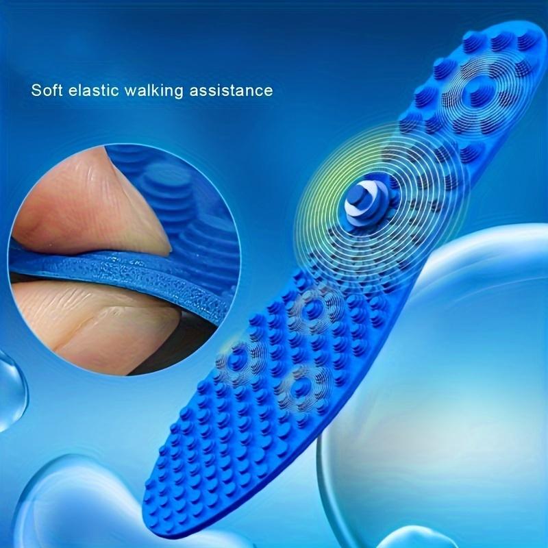 1 par massasjesåler - Fotsmassasje skoinnlegg med akupressurpunkter, Ergonomisk buestøtte for, Blå Unisex såler, Skoinnlegg for komfort