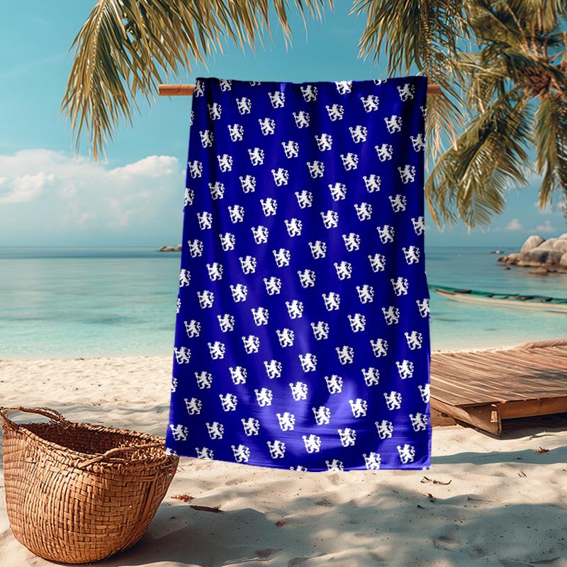 Ultra-Soft Beach Towel with Chelsea Football Club Theme,Ideal for Pool - Camping, Diving - Perfect Travel Essential, Vibrant Beach Towel.