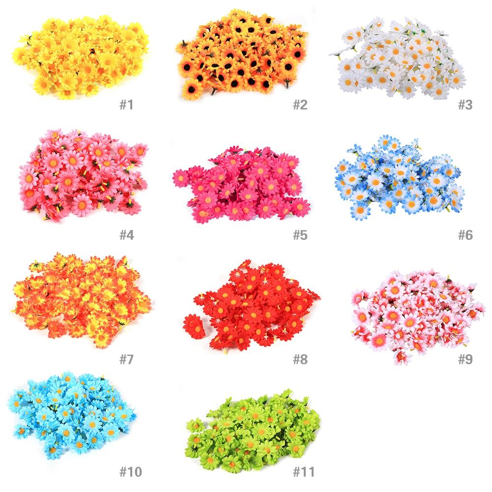 Gänseblümchen-Blütenköpfe 11 Farben Künstliche Gerbera-Gänseblümchen Stoffblumen Hochzeitsfeier Dekoration Bastelblumenköpfe