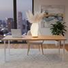 Tafunker Modern Table Lamp with Wooden Base, Decorative Mesh Pattern, Warm White Light for Bedside (Wave Pattern, Large)