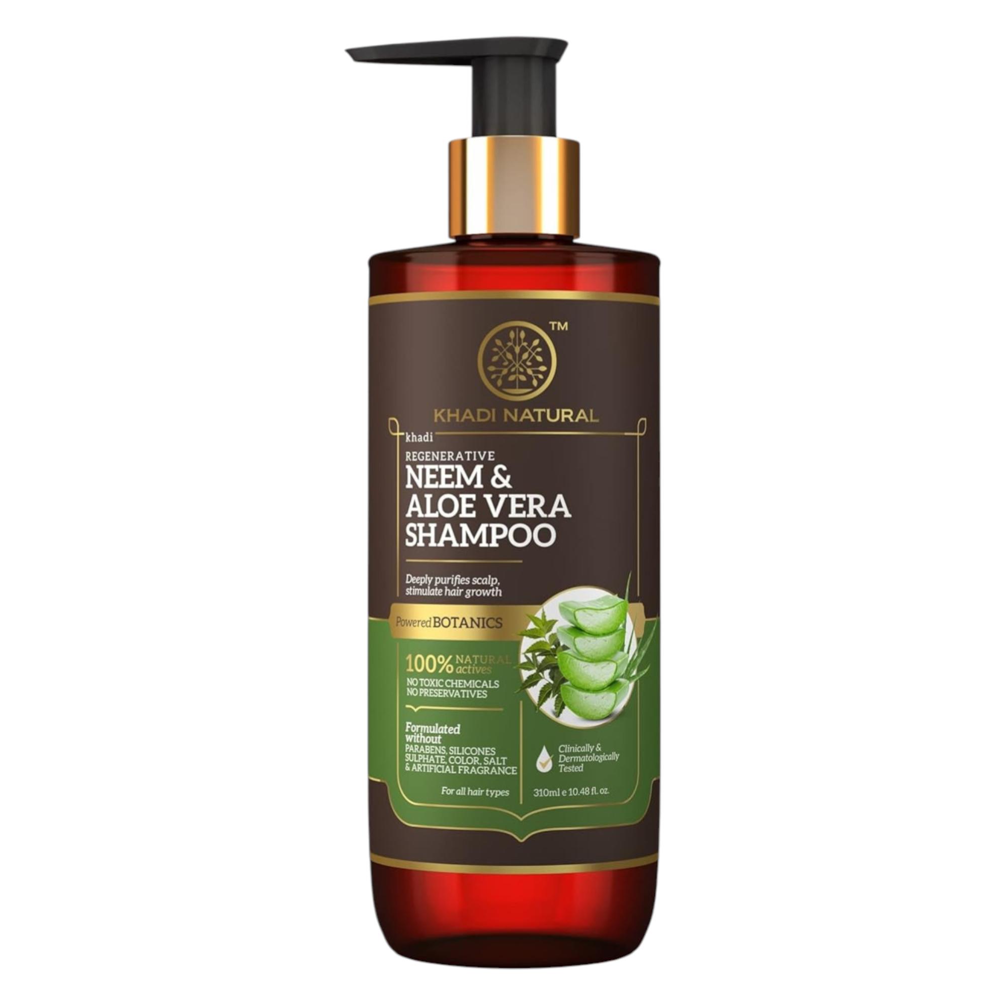 

Khadi Natural Neem & Aloe Vera Shampoo For Hair Growth And Scalp Care Paraben Free For All Hair Types 310 ml