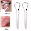 Halitosis Tongue Coating Tongue Scraper Stainless Steel Cleaning Remover Tongue Coated Brush Scraping Tongue Oral Hygiene Tools