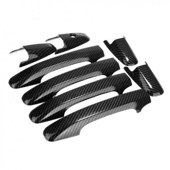 8PCS ABS Carbon Fiber Style Door Handle Cover Trim For Honda Civic 2006-2011 8th