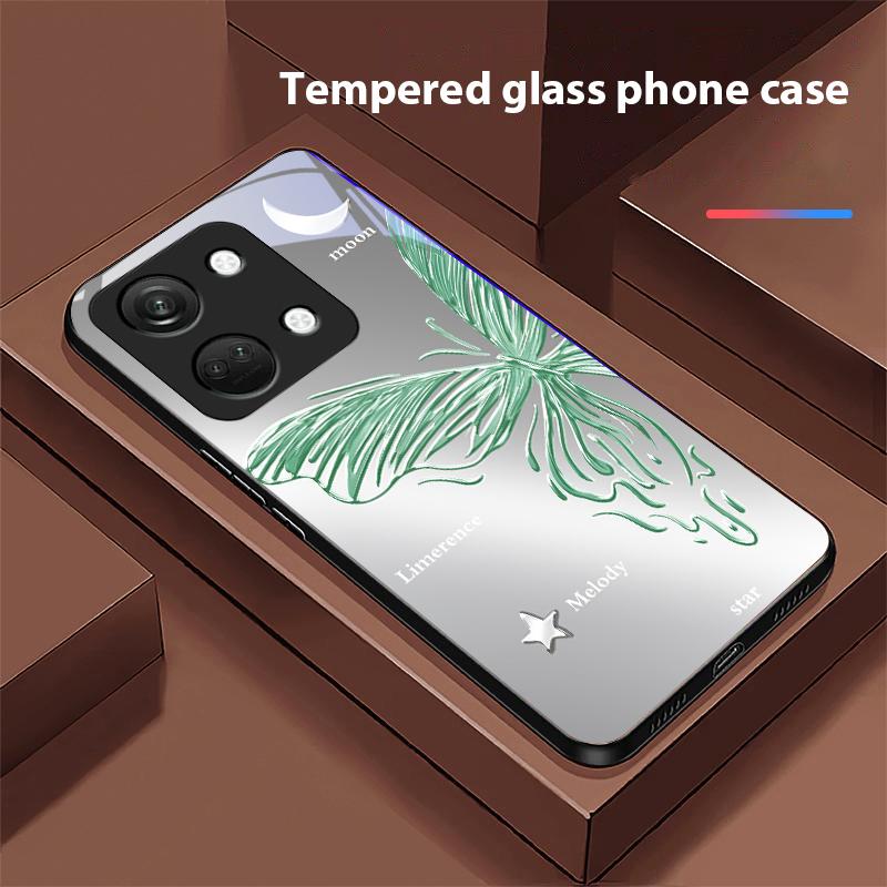 Metallic Butterfly Für OnePlus Nord 3 5 6T 7 Pro 8 12 10T Reno8 Lite 5G 10R Nord N30 Hartschale Panzerglas Handyhülle Schwarz