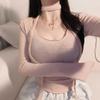 Koreanisches Dongdaemun U-Ausschnitt Band Schlankmachendes Langarm-T-Shirt für Damen - Sexy & Vielseitig