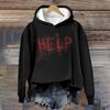 Women's Casual Fashion Wine Turkey Family Print Long Sleeve O-Neck Pullover Hoodies