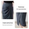 Elegant Asymmetrical Hip-Wrap Midi Skirt
