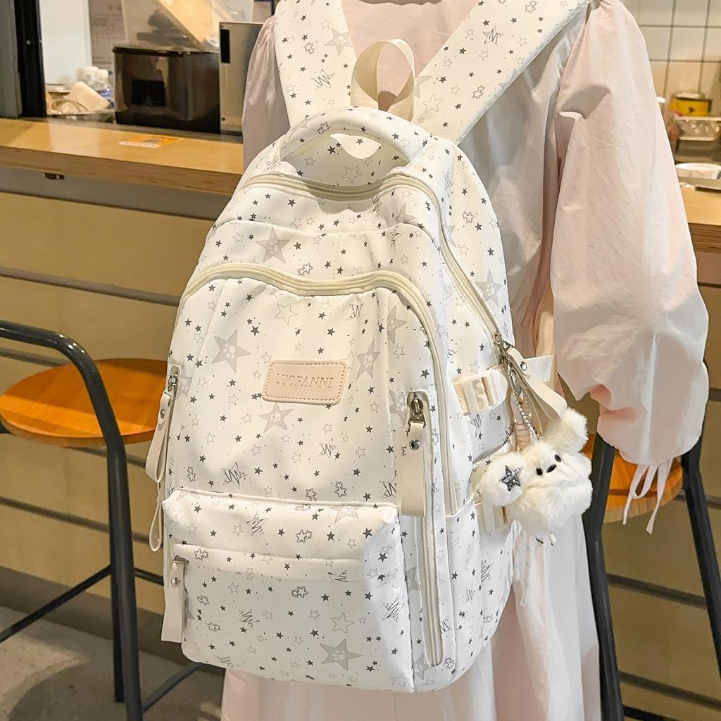 Schoolbag Japanese ins new high-value fresh and sweet star make-up bag women's light travel large-capacity backpack