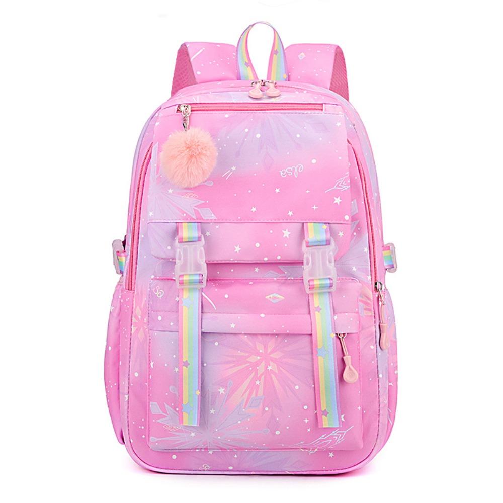 Lightweight Students School Bag Multicolor School Backpack Kawaii Nylon Backpack  Travel красный