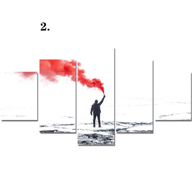 Canvas Painting 5 Pieces Astronaut Mask Man Posters Modular Prints No Frame Wall Art for Living Room Home Decor Modern Picture