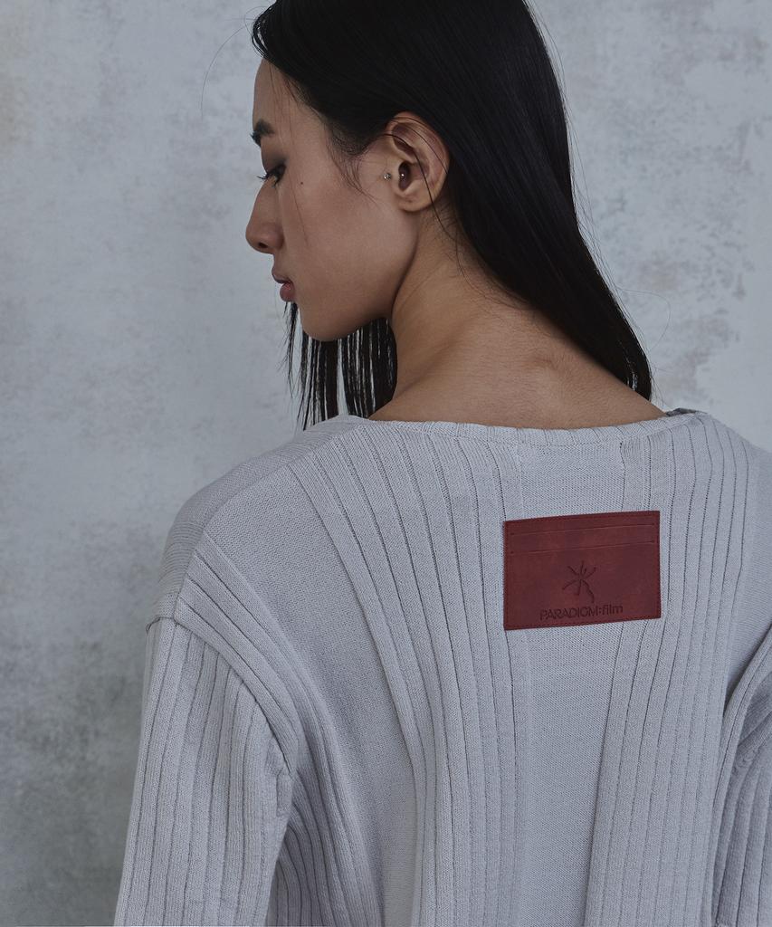 PARADIGMFILM [Ep.02] Fold-In Collar V-Neck Knit (Light Gray)