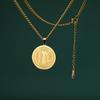 My Shape Saint Benedict Medal Pendant Necklace for Women Men Gold Plated Stainless Steel Round Double Sides Choker Jewelry Gifts