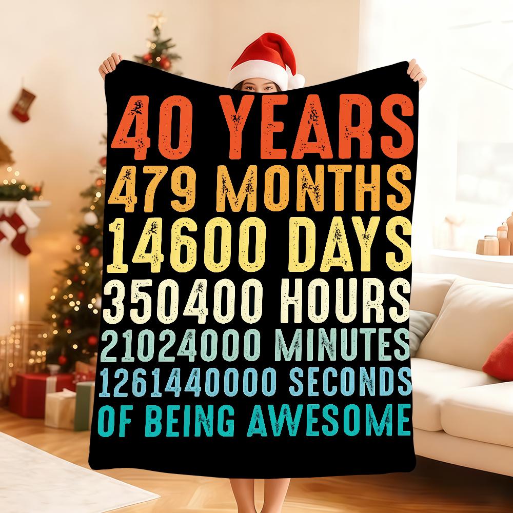 40Th Birthday So Happy I M 40 Today Blanket Soft Throw Blanket for Home Bedroom Bed Sofa Picnic Travel Office Cover Blanket Gift