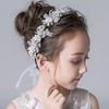 New Trendy Flower Hair Jewelry Gold Pearl Handmade Bridal Wedding Headband Rhinestone Hairband Women Hair Accessories Ornaments