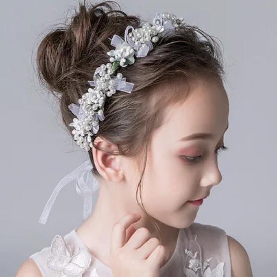 New Trendy Flower Hair Jewelry Gold Pearl Handmade Bridal Wedding Headband Rhinestone Hairband Women Hair Accessories Ornaments