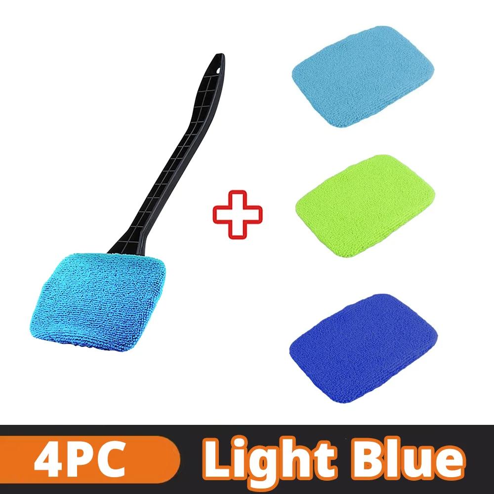 Fashion Car Window Cleaner Brush Kit Windshield Microfiber Cleaning Wash Tool Inside Interior Auto Glass Wiper with Long Handle Car Acce
