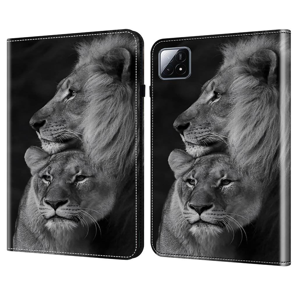 For Xiaomi Pad 6S Pro 12.4 Leather Case Pattern Printed Stand Tablet Cover