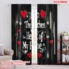 2pcs,2D Plane Printing Popular Curtain Panels Heartfelt Kitchen Decor Polyester Fabric (without Rod) Holiday for Bedroom, Living