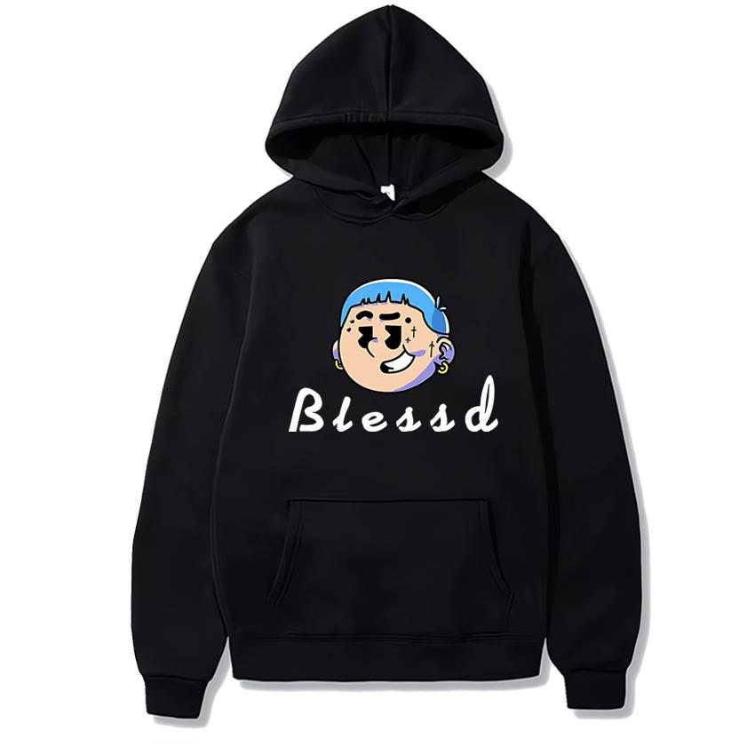 Trend Cartoon Blessd X Feid Ferxxoo Graphic Hoodies Men Women Funny Casual pullovers Unisex Fleece Long sleeve streetwear Coat
