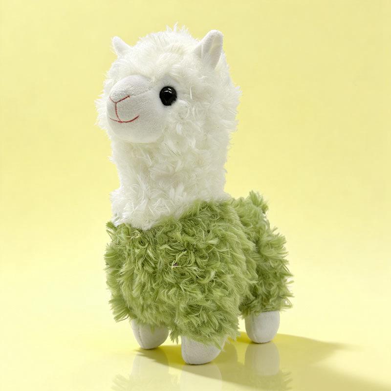 Three-Color Alpaca Plush Toy: Cute Cartoon Wool Doll for Claw Machines, Zodiac Sheep Design.
