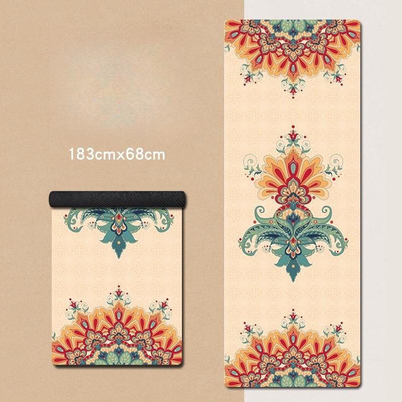 1.5mm Foldable Suede Yoga Mat Natural Rubber Fitness Mat Non Slip Sweat Absorbent Portable Travel Exercise Mat For Pilates
