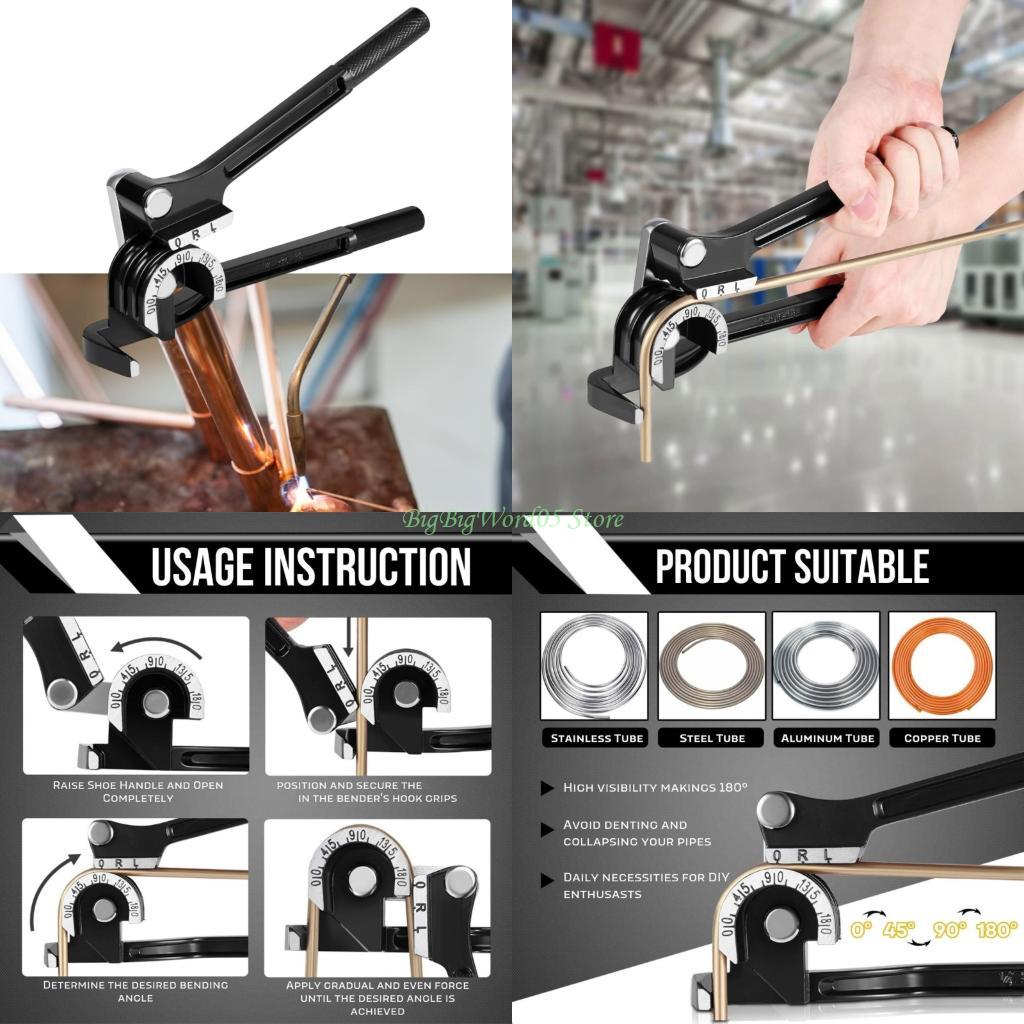 24TE Precisions Angled Pipe Bender 1/4" 5/16" 3/8" 180 Degree For Accurate Conduit Shaping In Electrical And Plumbing Job