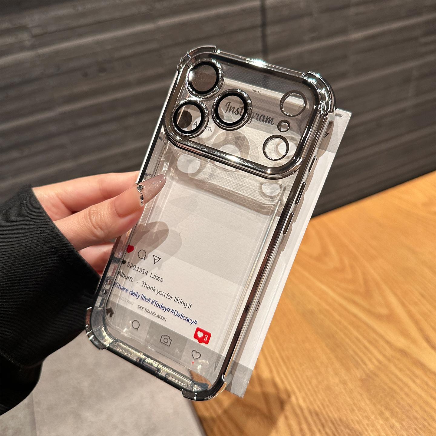 

Transparent Armor Case For For Iphone 17 Air 16 15 14 13 12 11 Pro Max Plus X XS XR Clear Plating Bumper Corners Shockproof Funda iPhone Air