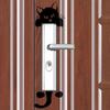 5pcs Matte Finish Cartoon Cat Wall Sticker, Contemporary Style Black Cat Light Switch Decor, Self-Adhesive Plastic Animal