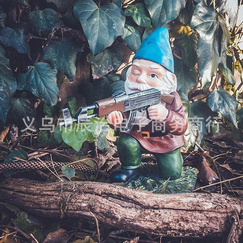 

Army Battle Garden Dwarf Statue Battle Force Resin Crafts Ornament Garden Dwarf 11cm