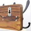Coat Rack Wall Mounted - Wooden, Heavy Duty, for Wall, 16'' Hole To Hole, with 5 Triple Hooks for Hanging Clothes, Jacket, Hat (Brown)