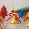 Merry Christmas Bells (Set of 6) Golden Jingle Bells with Red Ribbon | Christmas Tree Decoration Items