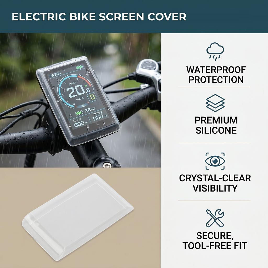 Electric Bike Screen Cover Fit for SW911 LCD Display Silicone Water Proof Clear Speedometer Protective Case