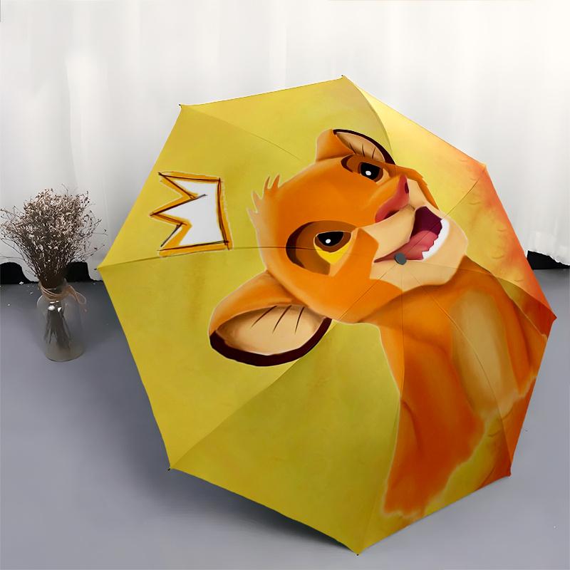 Lion King, Simba Themed Automatic opening and closing folding umbrella, 8 rib windproof, compact travel design, suitable for all occasion |