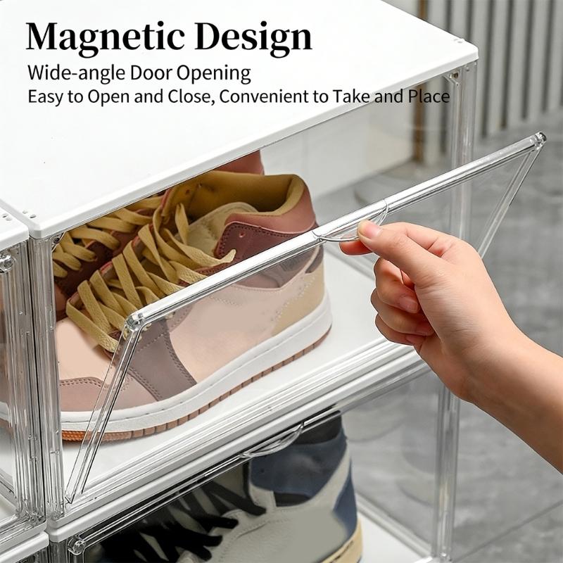 Clear View LED Illuminated Shoe Storage Dustproof Design For Displaying Shoe Collections Domestic Setting