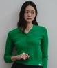 The Green Lab V-Neck Cable Knit Cardigan [Green]