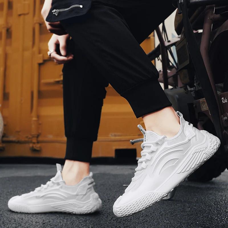 Mode Neuer Stil Schuhe für Herren Sport Jugendliche Outdoor Studenten Herren Sneaker Weiß Leicht Herren Walking Freizeitschuh Haupt-Push