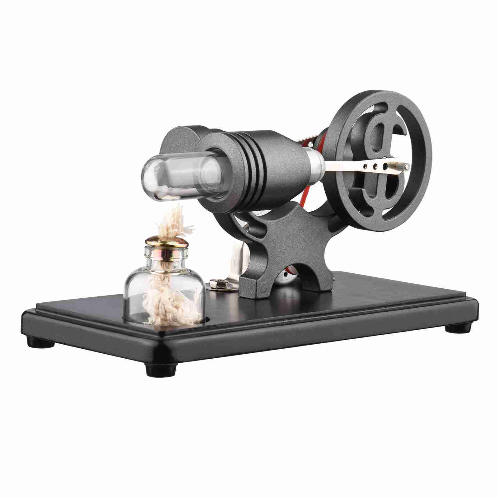 

Двигатель Стирлинга горячего воздуха, генератор электроэнергии, модель двигателя со светодиодной подсветкой, маховик долларового дизайна, научный эксперимент с темно-серого