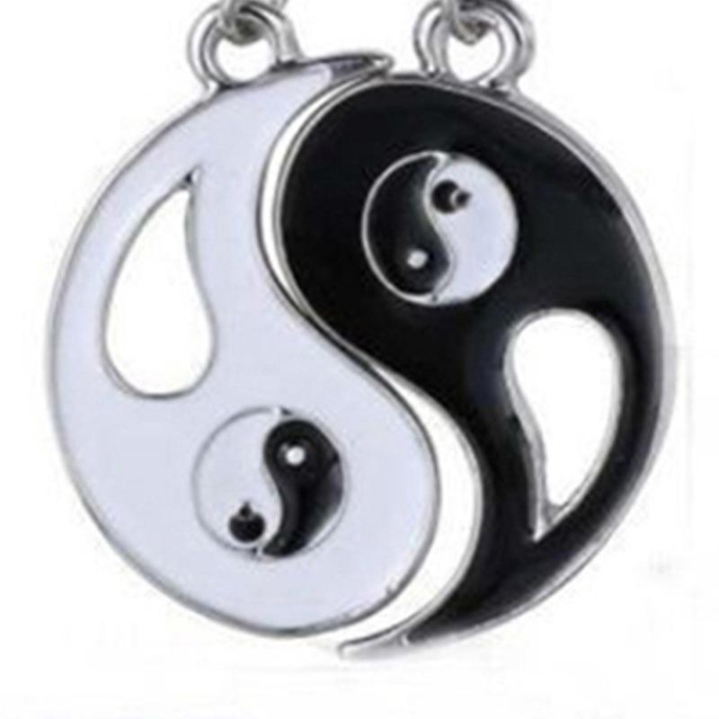 2 Teile/satz Beste Freunde Tai Chi Yin Yang Hohl Anhänger Split Passende Halskette