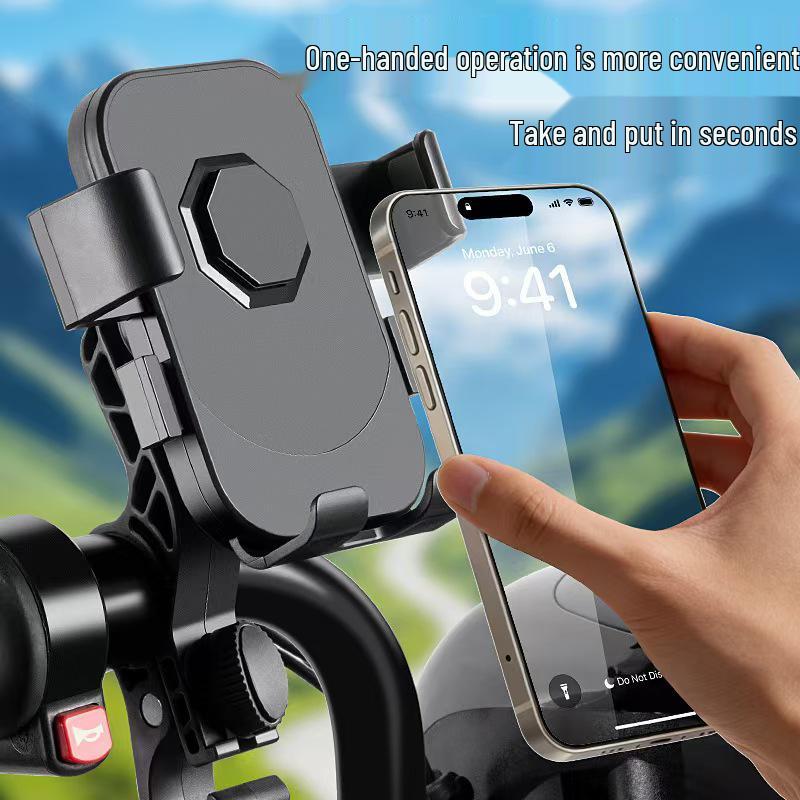 

Universal 360° Rotation Phone Holder for Bikes, Scooters & Motorcycles - One-Hand Easy Mount ZS11 Handlebar