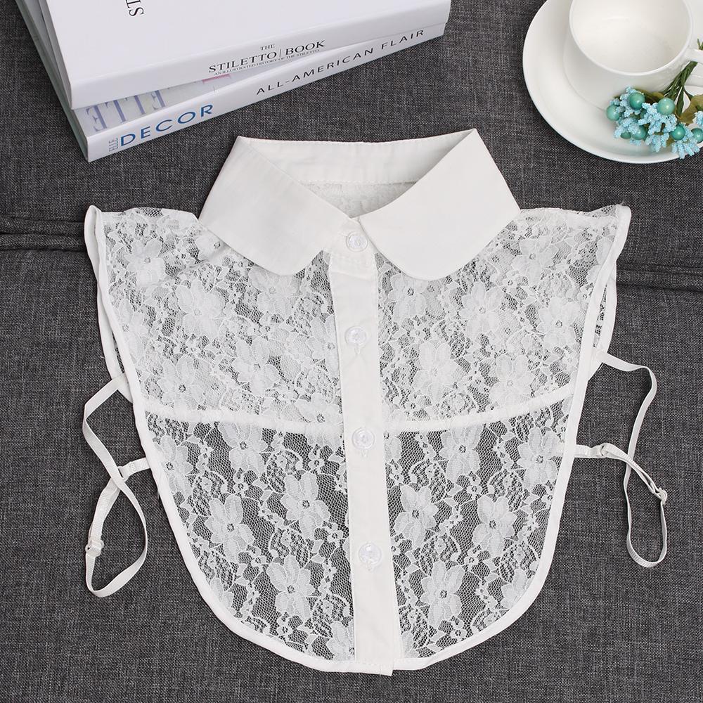 Fashion Solid Shirt Lace False Collar White Black Blouse Vintage Detachable Collars Women Clothes Accessories